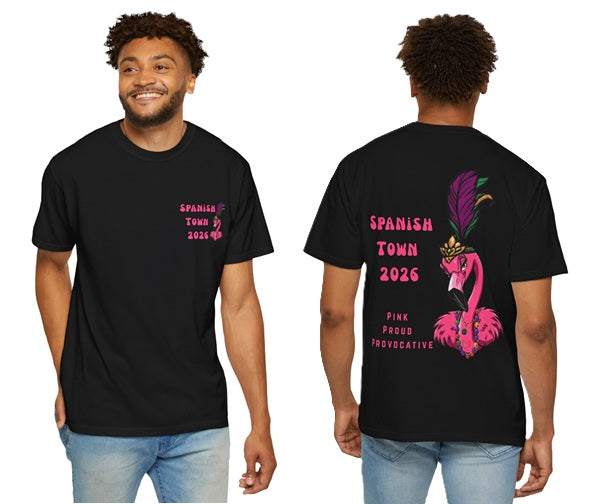 Spanish Town Mardi Gras 2026 Flamingo Shirt – Pink. Proud. Provocative.