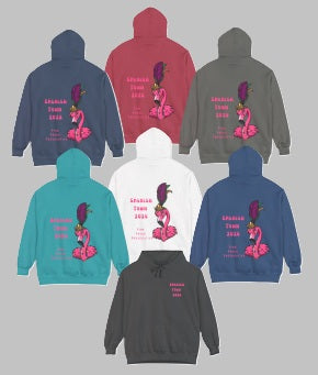 Spanish Town Mardi Gras 2026 Hoodie – Garment-Dyed Heavyweight Flamingo Sweatshirt